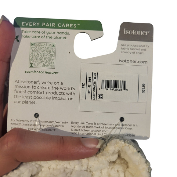 NWT Isotoner eco comfort gray gloves, one size - Picture 6 of 6